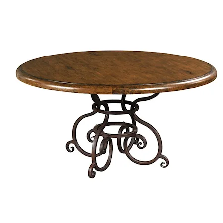 Traditional 60" Round Solid Wood Dining Table